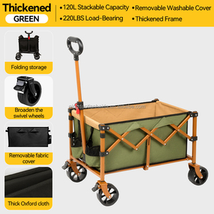 Chariot à main pliable, léger et portable, chariot de courses d'extérieur avec roues, adapté aux supermarchés et au camping - Product Image 2