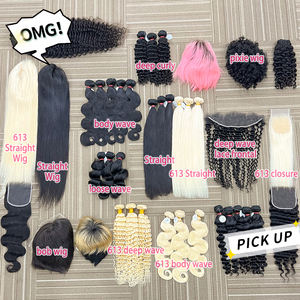 Paquete de extensión de cabello humano dibujado doble muestra gratis GS, paquetes de ondas de cabello virgen alineados con cutícula peruana de onda de agua - Product Image 3