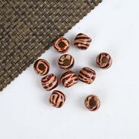 Perles pour Cheveux en Bois Naturel, Perles Peintes d'Inspiration Africaine pour Tresses et Dreadlocks
