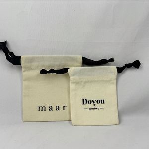 Customizable Organic Cotton <b>Drawstring</b> Eco-Friendly <b>Pouch</b> Recyclable for Rings and Earrings Use - Product Image 4