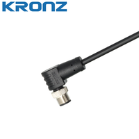 Câble pré-assemblé KRONZ M12 à 5 broches mâle coudé, blindé PVC 10M IP67, connecteur circulaire pour l'automatisation industrielle