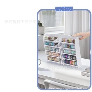 Washi Tape Organizer Wooden <b>Shelf</b> Multi Layer <b>Wall</b> <b>Mounted</b> Storage Rack For Office Desk Craft Supplies - Product Image 5
