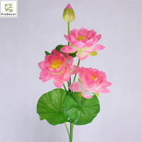 Vente en gros de fleurs de lotus en soie artificielle à 7 têtes pour la maison, hôtel, temple, bouddha, décorations de graduation de noël
