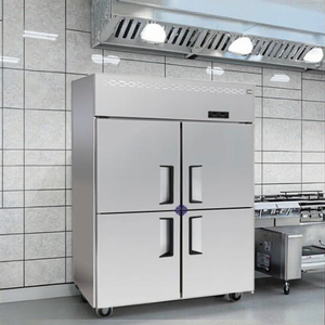 Congelador comercial de cocina de hotel de acero inoxidable de cuatro puertas Equipo de refrigeración vertical de doble temperatura para cocina de hotel - Product Image 6