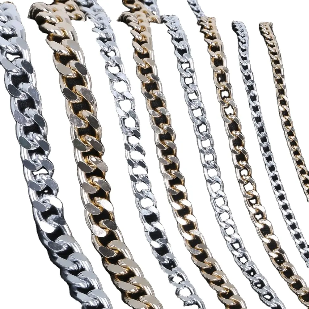 Grosir Rantai Putar Logam Aluminium Jumlah Besar Gelang Temuan Rantai Terbuka Rantai Tautan untuk Pembuatan Perhiasan DIY