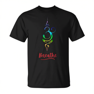 T-shirt spirituel de méditation et de yoga avec symbole de chakra respiratoire - Product Image 2