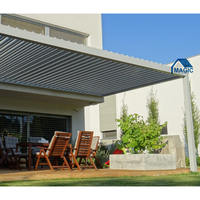 Pergola de jardin Gazebo Toit à persiennes motorisé 3x3m 3x4m 3x5m 4x4m 5x3m 6x4m Pergola d'extérieur en aluminium bioclimatique étanche