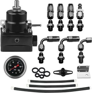 Efi 0-100psi nhiên liệu điều chỉnh áp suất Kit bỏ qua trở lại có thể điều chỉnh phổ nhôm AN6-6AN kết nối Đen tiêm van - Product Image 1