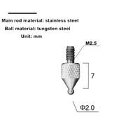 M2.5/ # Sonde de mesure interne à engrenage sphérique en carbure de tungstène 4-48UNF, haute précision 0,001, stylet à valeur M blanc