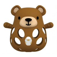 Jouet de dentition pour bébé en silicone de qualité alimentaire en forme d'ours - Réutilisable, durable, facile à saisir pour soulager les poussées dentaires des nourrissons - Cadeau de Noël et de Pâques