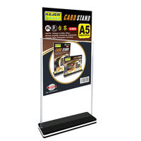 Support de Table Transparent pour Cartes Publicitaires – Présentoir de Menu Durable en PS pour Bureau, Plusieurs Tailles Disponibles, Support d'Affichage d'Affiches