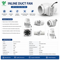 Ventilateur de ventilation étanche 12V DC pour camping-car, extracteur de conduit en ligne de 4 pouces pour camping-cars et applications marines, kit de ventilation pour la vie hors réseau