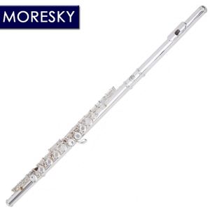 Flauta MORESKY Plateada, 16 Orificios Abiertos con Llave E y Llave C, MFL-612 - Product Image 1