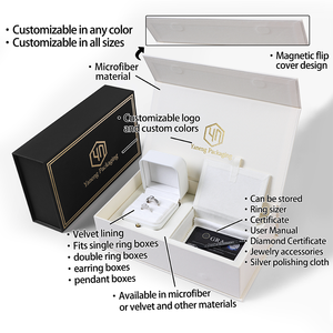 Caja de Joyería de Cartón Ecológica con Tapa Magnética y Logotipo Personalizado para Regalo de Compromiso - Product Image 2
