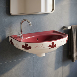 Lavabo de Baño Cuadrado/Rectangular de Cerámica Moderna, Color Marrón, Creativo, de Pared, con Pedestal Italiano, para Casa, Villa u Hospital - Product Image 1
