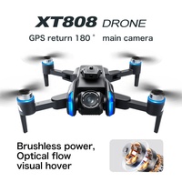 (Nouveau) Drone GPS XT808 avec moteur sans balais et caméra HD à 180 degrés, quadricoptère RC avec évitement d'obstacles et télécommande à écran 5G
