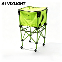 Panier à balles de pickleball pliable et portable, chariot à balles de tennis grande capacité, pour entraînement d'entraîneur sur le terrain