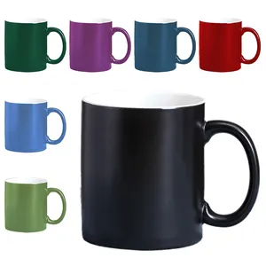Caneca de cerâmica para café com alça, caneca de cerâmica com logotipo personalizado de sublimação branca de 11 onças, popular e personalizada por atacado