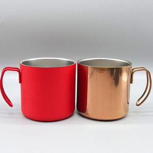 Taza de camping al por mayor de 12 oz con asa de alambre de acero, taza de acero inoxidable 304 con tapa de plástico, taza portátil para café y agua, térmica para bebidas frías - Product Image 2