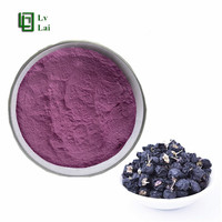 Food Grade Hoge Zuiverheid Grote Voorraad Zwart Wolfberry Sap Poeder Zwart Wolfberry Fruit Poeder Volledig In Water Oplosbaar
