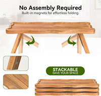 Plateau pliable en bois d'acacia à 3 niveaux, support à cupcakes pour fête, anniversaire, mariage, Noël
