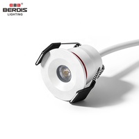 Mini spot LED encastré moderne en aluminium de 28 mm, dimmable, CRI élevé, 3 W, avec montage en saillie ou en encastré pour éclairage de meuble