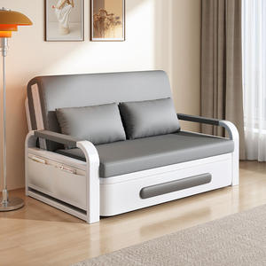 Factory Direct Sale Modern Multifunctional Dual-Use Retractable Folding Leather <strong>Sleeper</strong> Sofa Bed for Living Room - Product Image 3