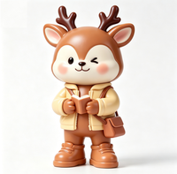 Figurine d'art de cerf personnalisée en PVC et ABS, statue de dessin animé, fabrication OEM en Chine, figurine personnalisée pour la vente en gros de produits de marque