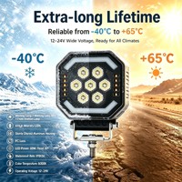 Phare de travail LED carré à bordure orange, faisceau combiné haute puissance, lampe antibrouillard tout-terrain avec support noir pour Jeep Wrangler SUV