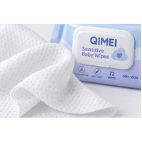 Lingettes humides pour bébé OEM, 72 unités, sans parfum, douces, avec couvercle refermable