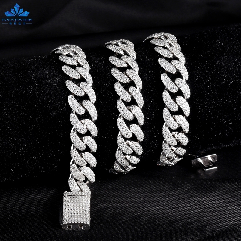 Cuban Chain 925 Argento 925 - Moissanite