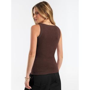 Camiseta sin Mangas de Punto para Mujer FOXA, Mezcla de Lana y Nailon, Transpirable, Ajustada, Ropa Casual de Verano - Product Image 5