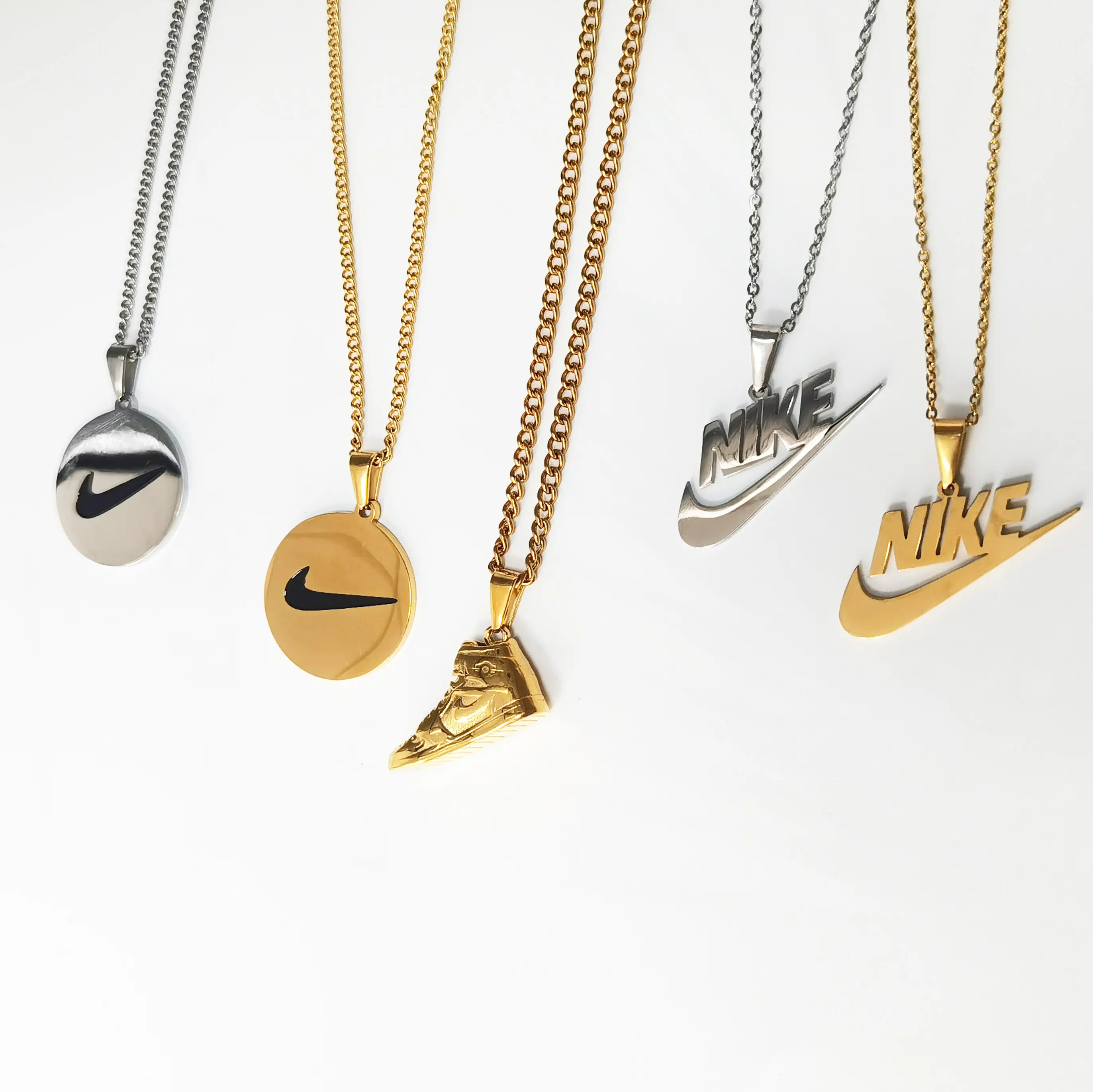 Csja — boucles d'oreilles pendantes Swoosh à breloques, collier Swoosh, Design de rue, tendance, baskets Jordan, chaîne Hip Hop, 2022