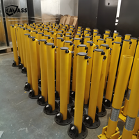 KAVASS Poteau de verrouillage manuel en métal réfléchissant pliable pour le stationnement avec tuyau de base robuste et serrure à clé
