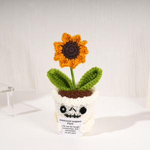 <span class=keywords><strong>Halloween</strong></span> hoa hướng dương Chậu cây hoa khuyến khích năng lượng tích cực dệt kim mô phỏng máy tính để bàn trang trí vui cầm tay Tạ Ơn - Product Image 4