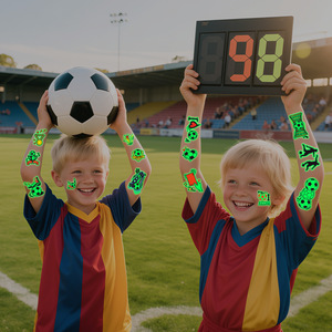 DAMAI Fluorescent Soccer <b>Temporary</b> <b>Tattoos</b> Party Favors for Sports Themed Party Club Gathering Decorations - Product Image 3