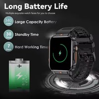 Moda deportes Smartwatch al aire libre impermeable Smartwatch hombres con IOS Android respuesta llamada Batería grande Fitness Tracker