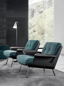 Kursi Sofa tunggal Italia Modern furnitur lampu kursi ruang tamu penerimaan mewah untuk rumah balkon kantor bisnis bos