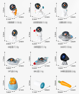 Lot de figurines miniatures en résine 3D mignonnes (lapin spatial, astronaute, fusée, OVNI, télescope) pour jardin féerique, maison de poupée et décoration de cupcakes DIY - Product Image 6