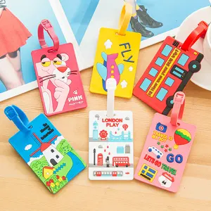 Custom Soft PVC Luggage Tag Silicone Baggage Labels ID Rubber Tag For Bag Suitcase Name Sticker Travel Luggage Tag