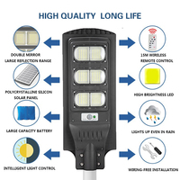 Lampadaire solaire à LED, étanche conforme à la norme IP65, luminaire d'extérieur, 80W, tout-en-un, vente en gros, nouveau modèle de 2020