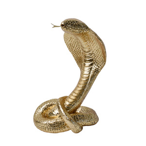 Estatua de Serpiente Cobra de Resina Dorada Personalizada, Escultura de Animal para Decoración de Escritorio, Estante y Mesa de Oficina en el Hogar - Product Image 1