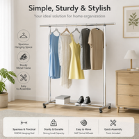 Petit séchoir à linge métallique sur pied, pliable, rétractable, à barre droite, simple ou double, style moderne et épuré