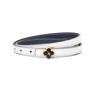 <span class=keywords><strong>Ceinture</strong></span> Fine Réversible Élégante et Simple pour Femme, Style Coréen, avec Boucle Trèfle à Quatre Feuilles en Cuir de Vachette, pour Robe ou Tailleur, Décorative et Ajustable à la Taille - Product Image 3