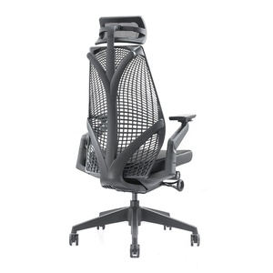 Chaise de bureau de luxe confortable, chaise de bureau ergonomique pivotante en maille pour le jeu sur ordinateur, chaise de direction avec appui-tête - Product Image 1