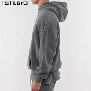 Sudadera con capucha de algodón 100% para hombre, unisex, ecológica, francesa, de peso pesado, Vintage, bordado, desgastado, esencial, Sudadera con capucha de calidad - Product Image 4