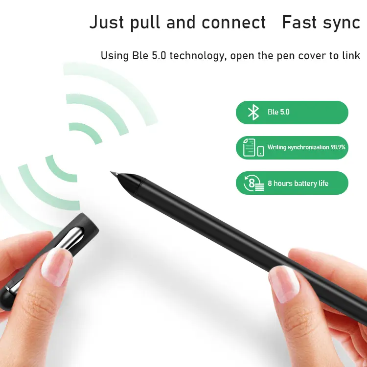 สมาร์ทปากกาดิจิตอลสําหรับบันทึกธุรกิจที่สะดวก ใช้ได้กับเครื่องมือการเขียนแบบจับภาพ ปากกาอัจฉริยะมาพร้อมกับโน๊ตบุ๊ค