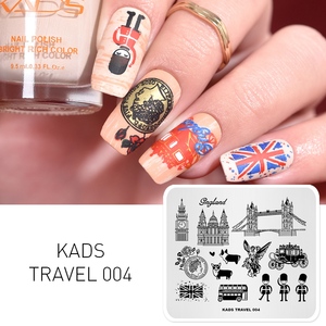 Travel Theme Rectangle Stainless Steel <b>Nail</b> Stamping Plates Soft <b>Nail</b> Art <b>Stencil</b> Template Custom Logo - Product Image 4