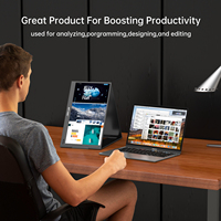 MT-VIKI Écran Triple 15.6" Extension Portable pour Ordinateurs Portables Win/Mac, Moniteur Double IPS FHD 1080P pour PC Portables 11"-16" Rotation 360°