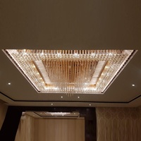 Lobby d'hôtel de luxe personnalisé grand projet cristal K9 Led lustre lumière